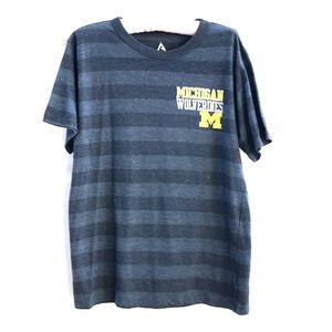Ladies U of M Wolverines Striped Tee